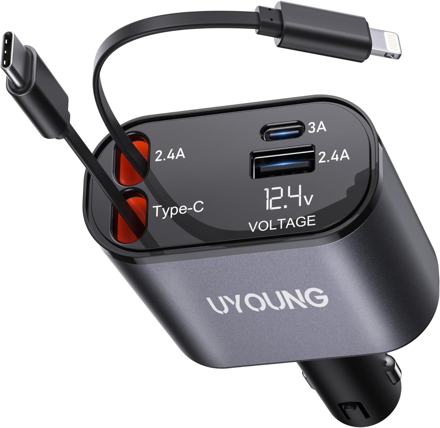 SpeedCharge 66W Retractable Car Charger