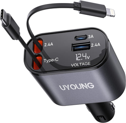 SpeedCharge 66W Retractable Car Charger