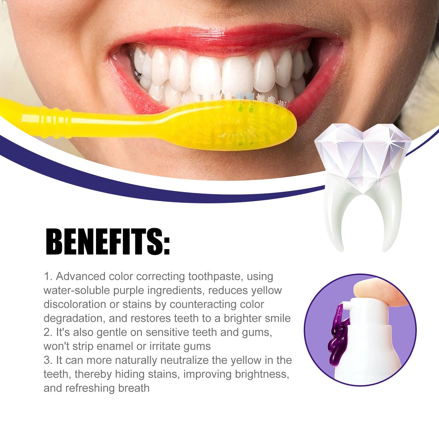 Jaysuing V34 Purple Toothpaste Toothpaste For Cleaning Bad Breath, Stains, Teeth Whitening, And Toothcare