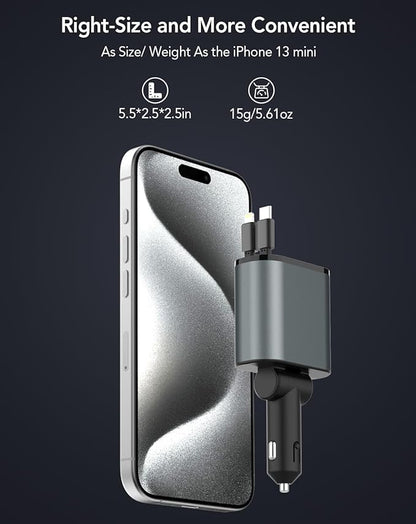 SpeedCharge 66W Retractable Car Charger