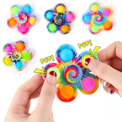 Fidget Spinner Toys 4 Pc Simple Popping Toy Pack Bubble Sensory