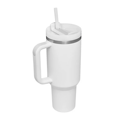 40oz Insulated Tumbler with Handle and Straw